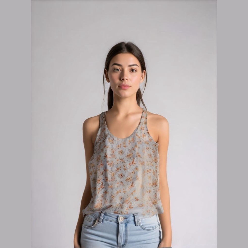 Aerie Blue Floral Tank Top Size M Flowy Design Perfect for Layering Vintage NWT